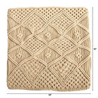 Nearly Natural 18in. Boho Cross Woven Macrame Decorative Pillow Cover