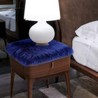 Softlife Blue Faux Fur Sheepskin Chair Cover Seat Cushion Pad Super Soft Area Rugs for Living Bedroom Sofa Dorm (1.6ft x 1.6ft, Royal Blue)