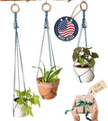 Set of 3 Macrame plant hanger for pots 4-10” live plants indoor and outdoor decor hanging plant holder Boho décor Plant stand Indoor plant shelf for Hanging planter for plant pots (Coastal Breeze)