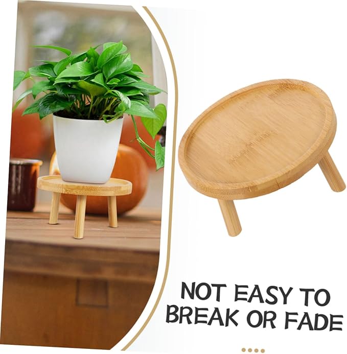 Yardwe Wooden Plant Stand Boho Decor Indoor Plant Holder Multi-use Flowerpot Tray
