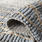 SAFAVIEH Natural Fiber Collection Runner Rug - 2'6" x 8', Light Blue, Handmade Boho Moroccan Trellis Jute, Ideal for High Traffic Areas in Living Room, Bedroom (NF951L)
