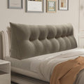 WOWMAX 80% Cotton & 20% Linen Blend Headboard Pillow – King Size Reading Wedge Backrest for Bed, Handmade Firm Support Bolster Cushion with Removable Cover, Premium Bed Rest Pillow, Light Gray
