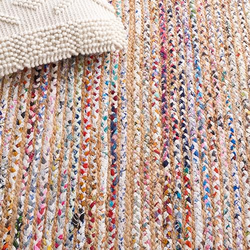SAFAVIEH Cape Cod Collection Area Rug - 2'3" x 5', Beige & Multi, Handmade Jute & Cotton, Woven Braided Design (CAP202B) - color: Beige/Multi, size: 2'3" x 5' (Rectangular)