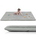 Baby Play Mat for Floor,1.3" Thick Elasti-Foam 50"×74" Playpen Mat for Tummy Time,Water Repellent Soft Coral Velvet for Toddler,Infant,Kids,Non-Slip Backing Safe for Crawling(Light Grey)