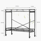 Zhongma 2 Tier Window Height Sturdy Metal Plant Stand with Wheels, 40.5x16x39.4 Inch High, Heavy Duty Succulent Shelf for Home Indoor and Outdoor, 440 LBS Capacity & Heavy Duty Construction
