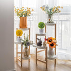 Plant Stand Indoor, 3 Tier Bamboo Plant Stands Corner Plant Stand for Multiple Plants, Tall Plant Shelf Plant Holders for Indoor, Outdoor, Corner, Living Room, Balcony, and Bedroom