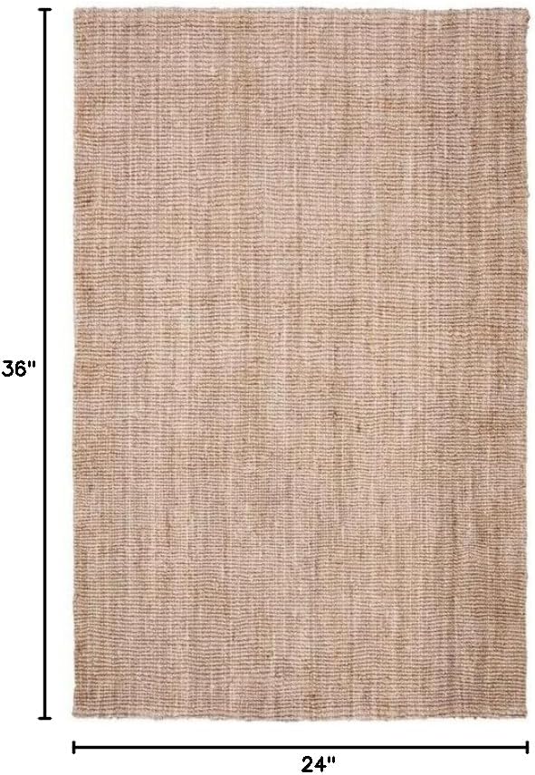 SAFAVIEH Natural Fiber Collection Accent Rug - 2' x 3', Grey, Handmade Farmhouse Country Boho Rustic Jute, Ideal for High Traffic Areas in Entryway, Living Room, Bedroom (NF808F)