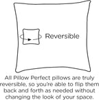 Pillow Perfect Stripe Indoor/Outdoor Chair Seat Cushion, Tufted, Weather, and Fade Resistant, 19" x 19", Blue/Tan Dina, 2 Count