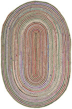 SAFAVIEH Cape Cod Collection Area Rug - 5' x 8' Oval, Natural & Multi, Handmade Boho Braided Jute, Ideal for High Traffic Areas in Living Room, Bedroom (CAP251A) - size: 5' x 8' (Oval)