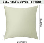 Thmyo 4-Pack 100% Cotton Comfortable Solid Decorative Throw Pillow Case Square Cushion Cover Pillowcase Sublimation Blank Pillow Covers DIY Throw Pillowcase for Sofa Bedroom(24x24 inch/ 60x60cm,Beige)