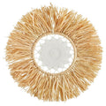 47th & Main Fringed Macrame Hanging Boho Wall Décor for Home, 18" Diameter, Natural