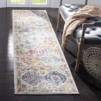 SAFAVIEH Madison Collection Runner Rug - 2'3" x 14', Cream & Multi, Boho Chic Distressed Design, Non-Shedding & Easy Care, Ideal for High Traffic Areas in Living Room, Bedroom (MAD611B) - color: Cream/Multi, size: 2'3" x 14' (Runner)