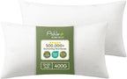 Ashler Home Deco Throw Pillows Insert- 12x20 Pillow Inserts with Air Layer, Premium Bed and Couch Pillows - Indoor Decorative Throw Pillow, Lumbar Cushion Sham Stuffer, Pack of 2, White