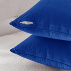 MIULEE Royal Blue Velvet Throw Pillow Covers 18x18 Soft Decorative Solid Square Cushion Cases Pack of 2 Modern Luxury Home Decor for Couch, Sofa, Bedroom