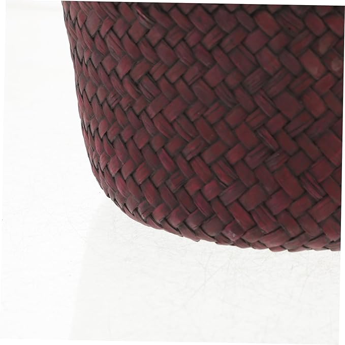 1Pc Seaweed Woven Plant Holder Natural Seagrass Pot Container for Indoor Plants Handcrafted Design Versatile Basket for Home Decor