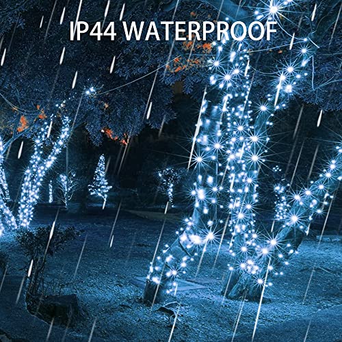 Dazzle Bright Christmas String Lights, 100 LED 33 FT Connectable Fairy Lights with 8 Modes, Waterproof Christmas Decorations for Indoor Outdoor Holiday Party Home Tree Decor (White) - color: White
