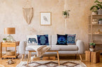 Jartinle Navy Mandala Pattern Throw Pillow Covers 18x18 Set of 4 Boho Accents Decorative Throw Pillows for Couch, Sofa, Outdoor Patio Bohemian Decor