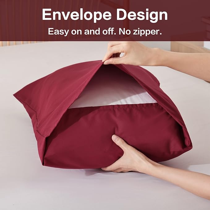 ROSGONIA King Size Comforter Set Dark Red,3pcs King Comforter Set(1 Boho Red Comforter & 2 Pillowcases) All Season Lightweight Bedspread Blanket Quilt