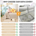 ROOMLIFE Boho Rainbow Coffee Couch Covers for 3 Cushion Sofa, Chenille Sofa Slipcovers Cover for Dog, Washable Furniture Sofa Protector Cover Soft Blanket with Tassel for Living Room, 71''X134''