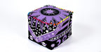 CRAFT KALA Large Hippie Mandala Meditation Floor Ottoman Pillow Cushion Pouf Cover Square Poufs Cover Bohemian Circle Floor Cushion Cover Outdoor Living Room Decor 16X16X14 inches, Purple Burning Sun