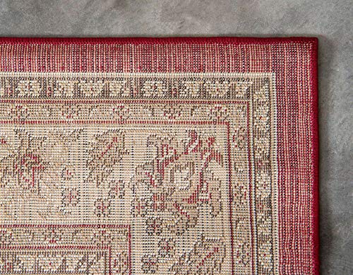 Unique Loom Sialk Hill Collection Area Rug - Washington (5' 3" x 8' Rectangle, Burgundy/ Cream) - color: Burgundy/Cream, size: 5'3" x 8' (Rectangular)