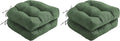 Outdoor Chair Cushions Set of 2, Patio Chair Cushions with Ties, 19x19+5” Tufted Outdoor Seat Cushions, Waterproof Patio Furniture Cushions, Outdoor Dining Chair Pads, Forest Green (Pack of 2)