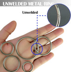 Ewparts Multi Size Metal Rings for Crafts 60 Pack Macrame Metal O Ring 3mm Thick None Welded Craft Rings for Sewing,Dog Leash,Dog Collor,Macrame Plant Hanger,Jewelry Making,Curtain,Keychain,Lanyard