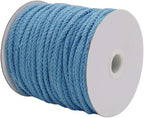 Tenn Well Braided Cotton Cord, 165 Feet 5mm Wide Macrame Cotton Rope for Plant Hangers Wall Hangings Dream Catchers DIY Crafts (Blue)