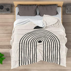 Boho Mid Century Blankets Orange Beige Throws Abstract Modern Aesthetic Bedding Minimalist Sun Leaf Soft Warm Bed Bedding Blankets for Couch Bedroom Sofa Office Cozy Flannel Blanket 30"X40"