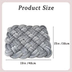 Knot Floor Seat Cushions 19 x 15 Inch Handmade Knotted Meditation Cushion for Bedroom Reading Room Balcony Sofa Decor Brown