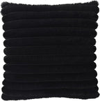 1 Pack 18x18 Pillow Cover Velvet Pillow Covers, Faux Fur Square Throw Pillow Covers for Living Room Decorations Throw Pillow Case, Throw Pillow Cover Cushion Cover for Home Sofa Bedroom Car, Black
