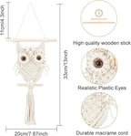ORIGACH DIY Macrame Owl Wall Hanging Tapestry Kit Handmade Macrame Owl Kit Boho Hand Woven Macrame Wall Hanging Decor for Living Room Bedroom Office