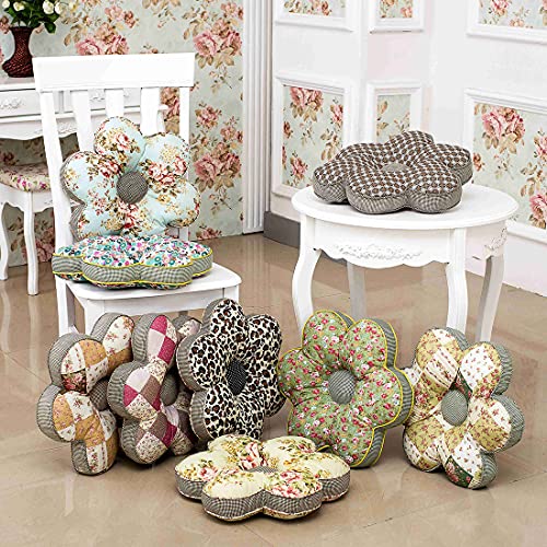 vctops Flower Shaped Chair Pad Farmhouse Floral Print Chair Seat Cushion Pad Soft Comfy Cotton Cushion Pillow (1221 Pink, 16"x16") - color: 1221 Pink