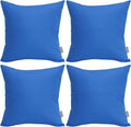 Thmyo 4-Pack 100% Cotton Comfortable Solid Decorative Throw Pillow Case Square Cushion Cover Pillowcase Sublimation Blank Pillow Covers DIY Throw Pillowcase for Sofa(18x18inch/45x45cm,Blue)
