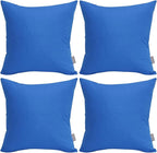 Thmyo 4-Pack 100% Cotton Comfortable Solid Decorative Throw Pillow Case Square Cushion Cover Pillowcase Sublimation Blank Pillow Covers DIY Throw Pillowcase for Sofa(18x18inch/45x45cm,Blue)