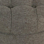 HomePop 25" Button Tufted Round Storage Ottoman - Dark Gray - color: Dark Gray