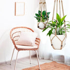 1 Pack Macrame Plant Hanger,Hanging Plant Holder, Boho Home Decor Hanging Basket with Wood Beads,Hanging Planters for Indoor Plants,Plant Hanger Indoor 35" Brown (POTS NOT Included)