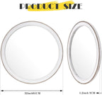 sawsile Round Wood Mirror,32 inch Circle Rustic Farmhouse White Wooden Frame Boho Beads Wall Mirror for Bathroom,Living Room,Bedroom or Entryway