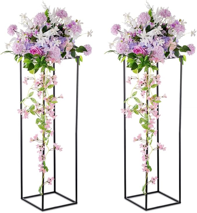 Black Plant Stand Indoor: 39.4” Tall Pedestal Stand for Wedding Centerpieces Party Event Center Pieces Decoration for Table Home Decor 2 PCS