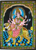 Rastogi Handicrafts Cotton Wall Hanging Indian 40" X 30" Poster Size (DURGA-G) - color: DURGA-G