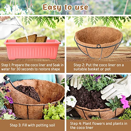 Legigo 3 Pack 20 Inch Hanging Basket Coco Liners Replacement, 100% Natural Round Coconut Coco Fiber Planter Basket Liners for Hanging Basket Flowers/Vegetables - color: 3pcs, size: 20 Inch