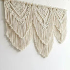 oiikain Large Handmade Boho Macrame Wall Hanging Tapestry - Chic Bohemian Woven Home Decor art for Living Room, Bedroom, and Wedding Parties(Double Layer,43''*32'')