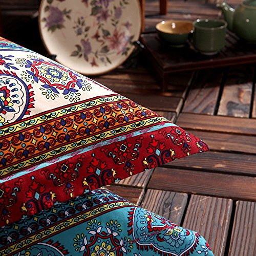 LELVA Boho Pillow Cases Set of 2 Piece Queen Standard Colorful Bohemian Striped Pillowshams 100% Cotton Brushed Pillow Covers Pillow Protectors 20" x 30" Pattern# 1 - color: Pattern# 1, size: 30" x 20" (Pack of 2)