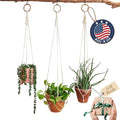 Set of 3 Macrame plant hanger for pots 4-10” live plants indoor and outdoor decor hanging plant holder Boho décor Plant stand Indoor plant shelf for Hanging planter for plant pots (Vanilla White)