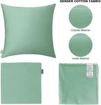 Thmyo 4-Pack 100% Cotton Comfortable Solid Decorative Throw Pillow Case, Square Cushion Cover Pillowcase Sublimation Blank Pillow Covers DIY Throw Pillowcase for Sofa(18x18 inch/ 45x45cm,Mist Green)