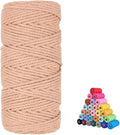 FLIPPED 100% Natural Macrame Cord,3mm x109 Yards Macrame Cords Colored Cotton Macrame Rope Craft Cord for DIY Crafts Knitting Plant Hangers Christmas Wedding Décor (Brick red, 3mm*109yards)