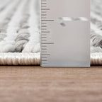 LUXE WEAVERS Solid Machine Woven White Dark Gray 4x6 Area Rug, Indoor Stain-Resistant Carpet