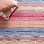 SAFAVIEH Montauk Collection Runner Rug - 2'3" x 9', Blue & Red, Handmade Flat Weave Boho Stripe Cotton, Ideal for High Traffic Areas in Living Room, Bedroom (MTK851M) - color: Blue/Red, size: 2'3" x 9' (Runner)