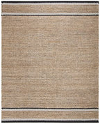 SAFAVIEH Area Rug 8x10 - Natural Fiber Collection - Large - Natural & Black, Handmade Jute, Boho Farmhouse Style, Ideal for Living Room, Bedroom, Dining Space (NF874B) - color: Natural/Black, size: 8' x 10' (Rectangular)