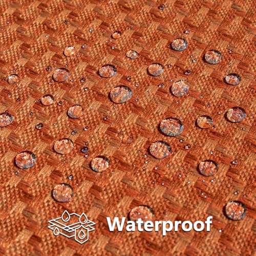 Kevin Textile Fall Outdoor Waterproof Throw Pillow Covers Pack of 2 Farmhouse Decorative Cushion Covers for Garden Patio Tent Balcony Bench Couch Sofa 16x16 Inch, Burnt Orange - color: Burnt Orange, size: 16" x 16" (Pack of 2)